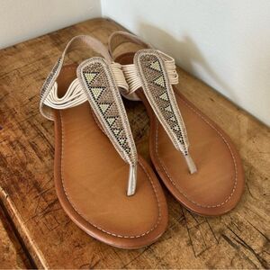 Palms Geometric Studded Embellished Strappy Elastic Slip On Sandals Women’s 10